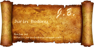 Jurin Bodony névjegykártya